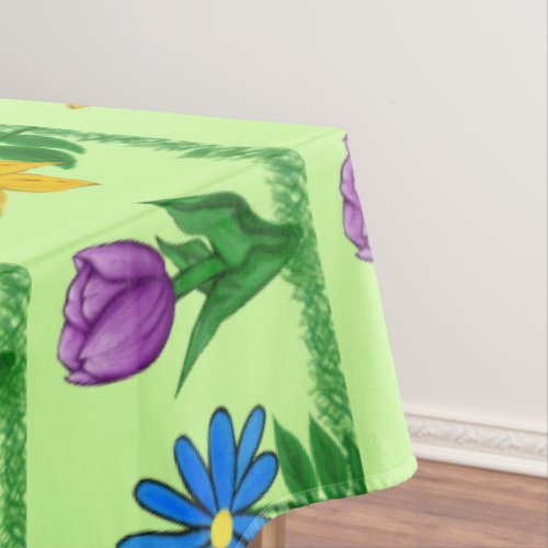 Pretty Flowers Patterned Table Cloth