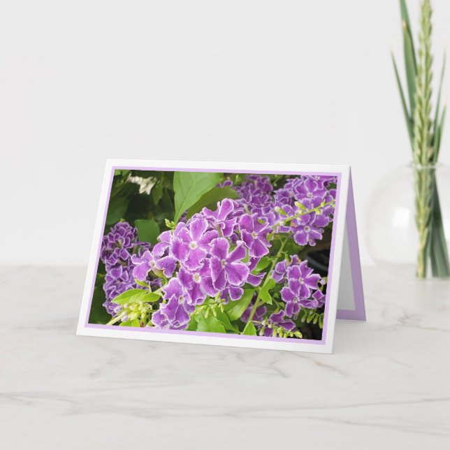 Pretty Flowers Personalized Happy Birthday Card (Front)