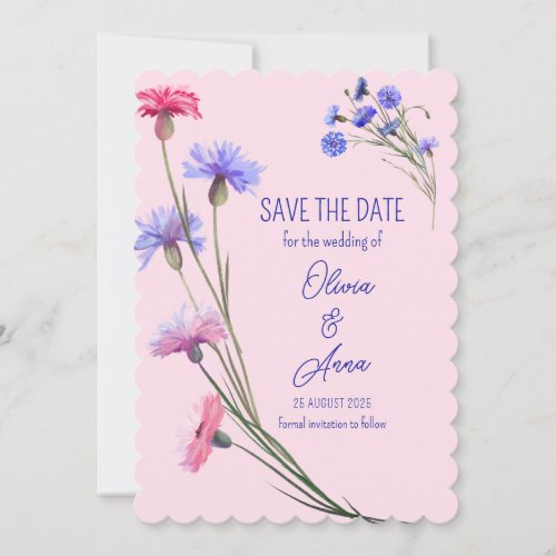 Pretty Flowers Pink And Purple Save The Date