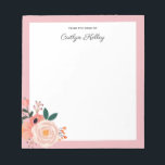 Pretty Flowers, Pink From the Desk of Personalized Notepad<br><div class="desc">This pretty notepad features modern multi color flowers and your personalization.  Use the template form to add your text.</div>