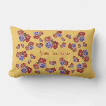 Pretty Flowers Red Roses And Rose Buds Floral Lumbar Pillow by artoriginals at Zazzle