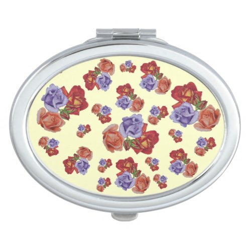 pretty flowers red roses and rose buds floral makeup mirror