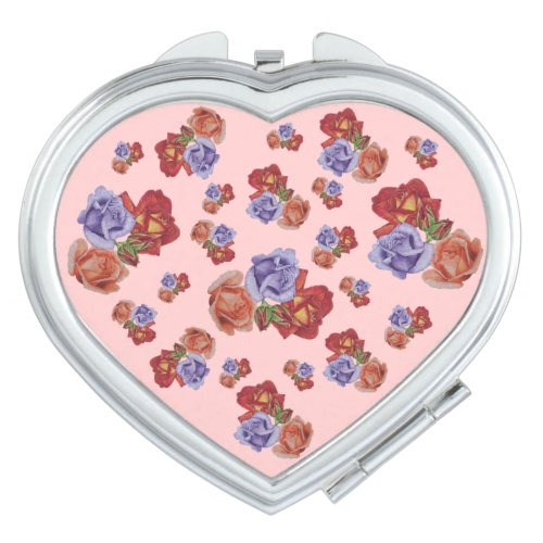 pretty flowers red roses and rose buds floral mirror for makeup