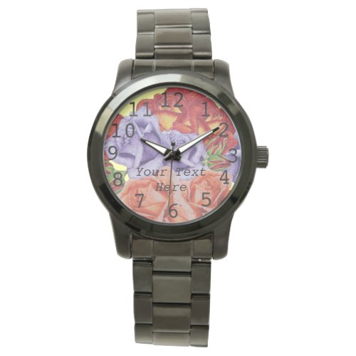 pretty flowers red roses and rose buds floral watch