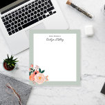Pretty Flowers, Sage From the Desk of Personalized Notepad<br><div class="desc">This pretty notepad features modern multi color flowers and your personalization.  Use the template form to add your text.</div>