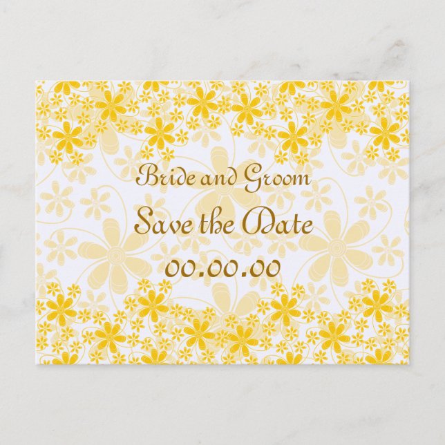 Pretty Flowers Save The Date Postcards (Front)
