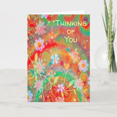 Pretty Flowers Thinking of You Card