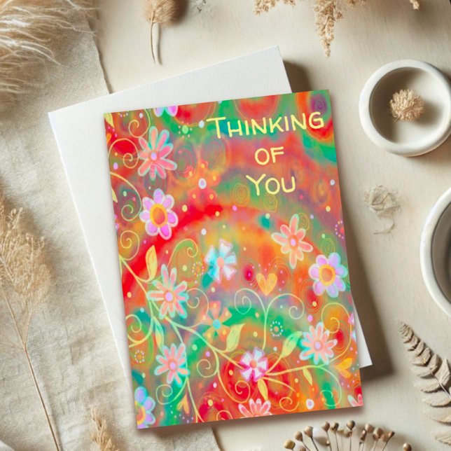 Pretty Flowers Thinking of You Card (Creator Uploaded)