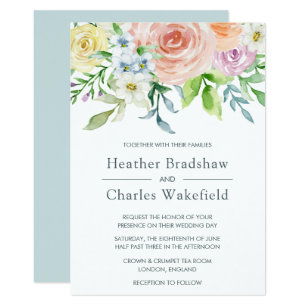 Purple And Peach Wedding Invitations 4