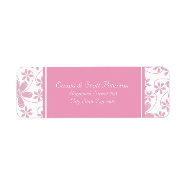 Pretty Flowers Wedding Return Address Label (Front)