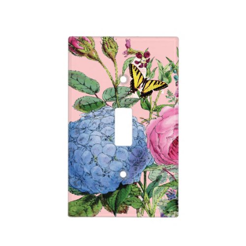 Pretty Flowers With Butterfly Vintage Light Switch