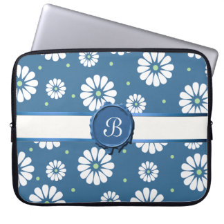 Pretty Flowers with Monogram Laptop Case