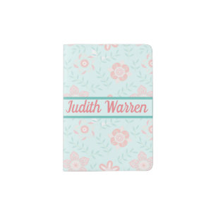 Pretty flowery Personnalised Passport Holder