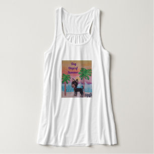 Pretty, flowy womens, tank top chihuahua sunset