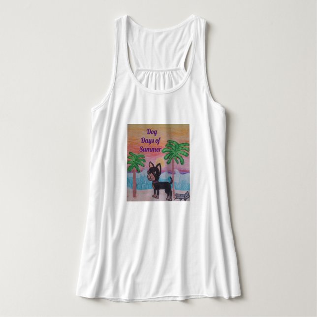 Pretty, flowy womens, tank top chihuahua sunset (Design Front)