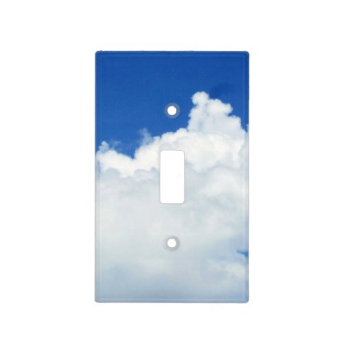 Pretty Fluffy White Cloud in Blue Sky Light Switch Cover