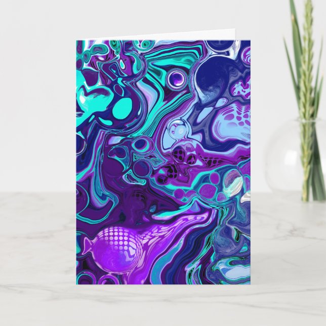 Pretty Fluid Art | Thinking About You  Card (Front)