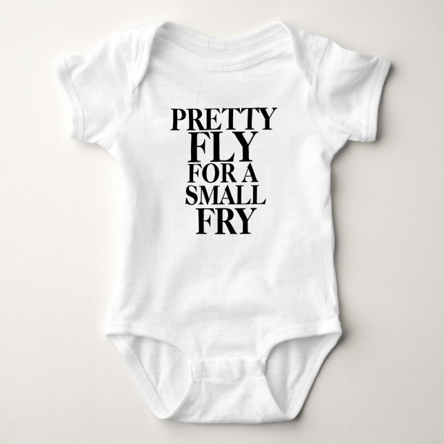 PRETTY FLY FOR A SMALL FRY baby bodysuit (Front)