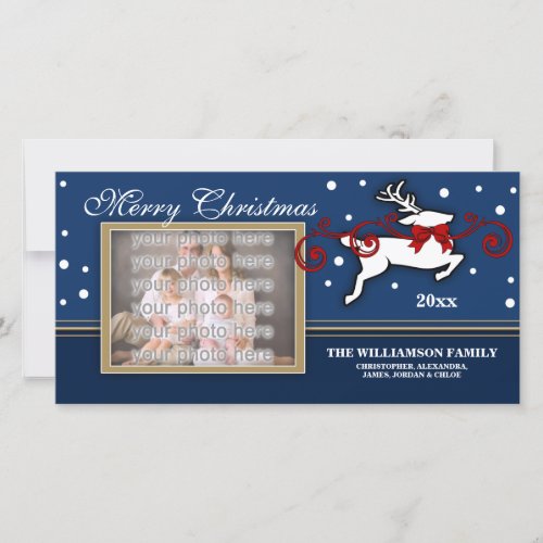 Pretty Flying Reindeer Christmas Photo Greeting Holiday Card - A wonderful way to send your Christmas greetings this year, with this beautiful Christmas reindeer photo Christmas Card.