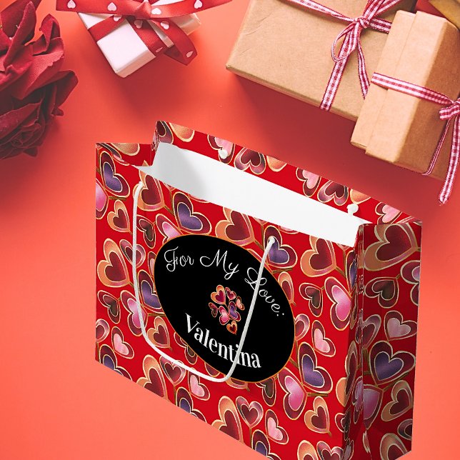 Pretty Foil Stack Double Heart Lollipops  Large Gift Bag (Creator Uploaded)