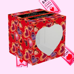 Pretty Foil Textured Stack Double Heart Lollipops  Favor Boxes