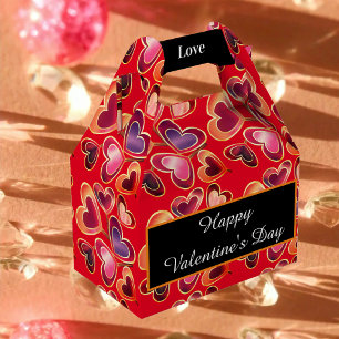 Pretty Foil Textured Stack Double Heart Lollipops Favor Boxes