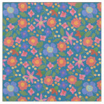 Pretty Folk Art Style Floral Fabric to Customize