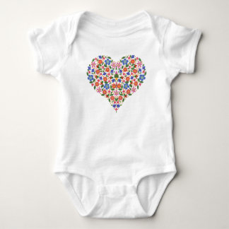 Pretty Folk Art Style Floral Heart Infant Creeper