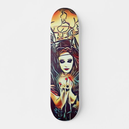 Pretty Forest Witch Gothic Girl Customizable Skateboard