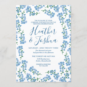 Pretty Forget Me Nots Floral Wedding Invitation