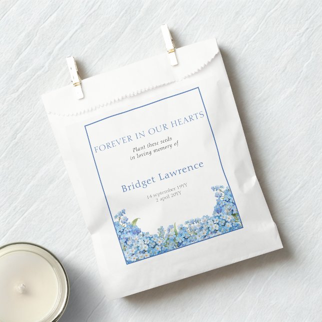 Pretty Forget-me-nots Funeral Seed Packet Favor Bag (Creator Uploaded)