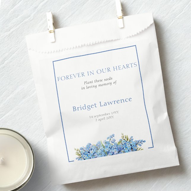 Pretty Forget-me-nots Funeral Seed Packet Favor Bag (Creator Uploaded)
