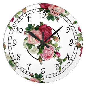 Vintage Floral Wall Clocks | Zazzle