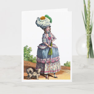 Pretty French Fashion Drawing Thank You Card