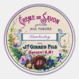 Pretty French Vintage Savon Label Custom Purple