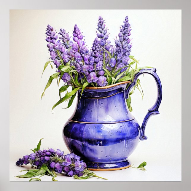 Pretty Freshly Potted Lilac Flowers Poster (Front)