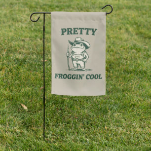 Pretty Froggin Cool Frog Toad Meme Lovers Vintage Garden Flag