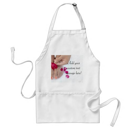 Pretty Fuchsia Pink Rose Pedicure Salon Adult Apron