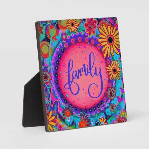 Pretty Fun Family Floral Inspirivity Easel Plaque