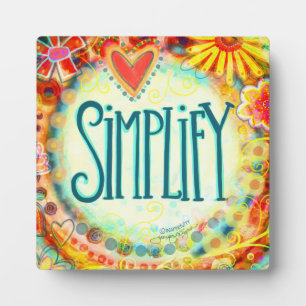 Pretty Fun Heart Floral Simplify Plaque