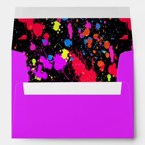 Pretty Fun Paint Splatter  Envelope