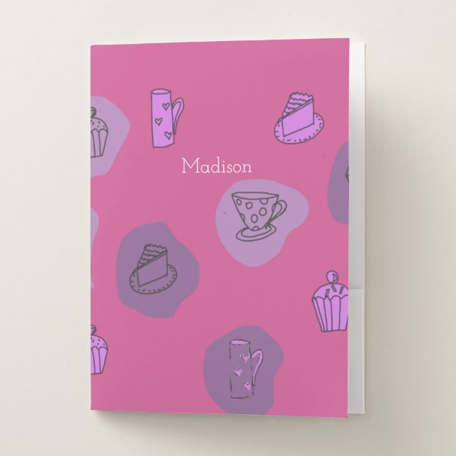 Pretty Fun Quirky Tea 3 Folder (Front)