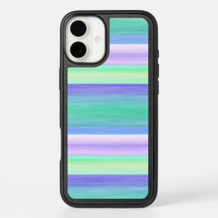 Pretty Fun Summery Watercolor Stripes Pattern iPhone 16 Plus Case