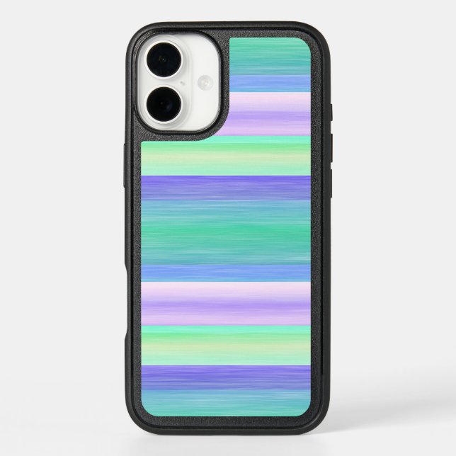Pretty Fun Summery Watercolor Stripes Pattern Otterbox iPhone Case (Back)