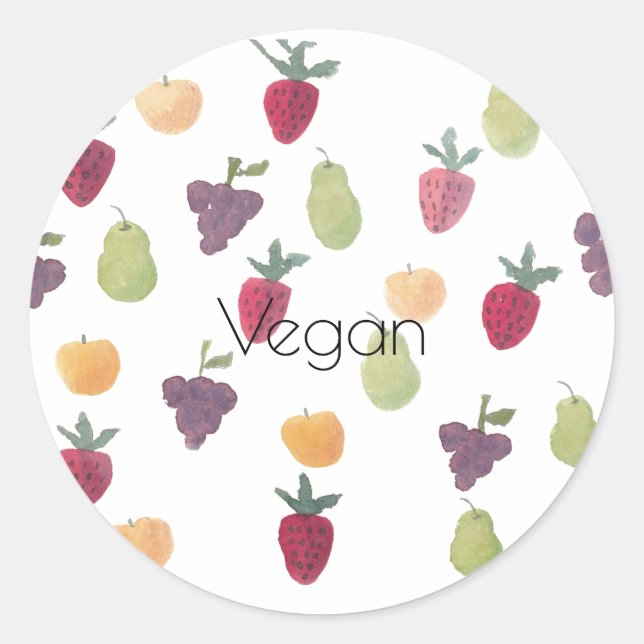 Pretty Fun Watercolor Fruit Sticker Customizable (Front)