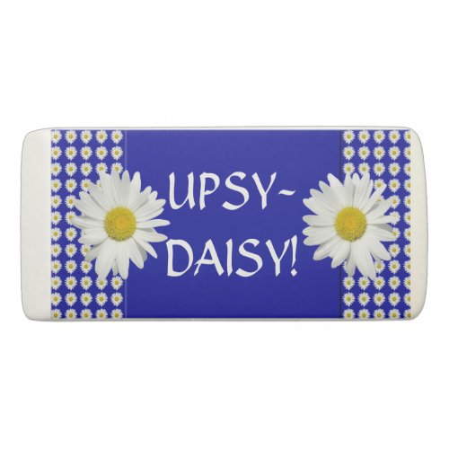 Pretty Fun White Daisies Eraser