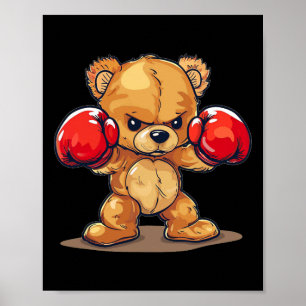 Pretty Funny Bear Costume For Boxing Lovers Poster