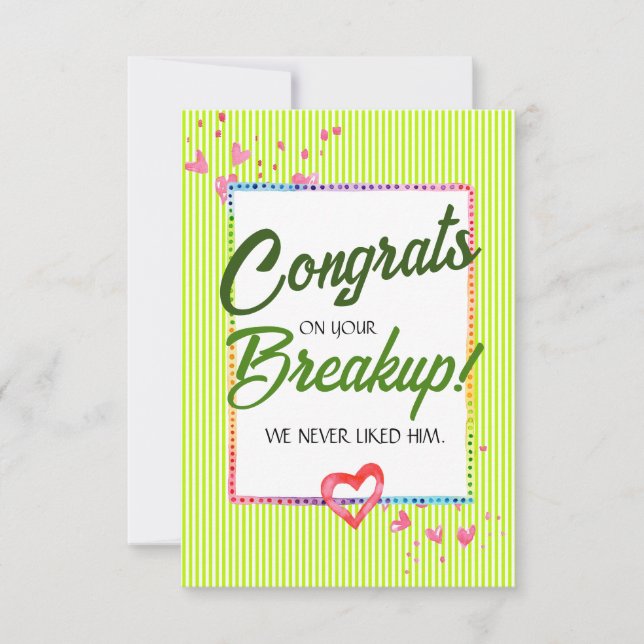 Pretty Funny Divorce or Breakup Congratulations  Thank You Card (Front)