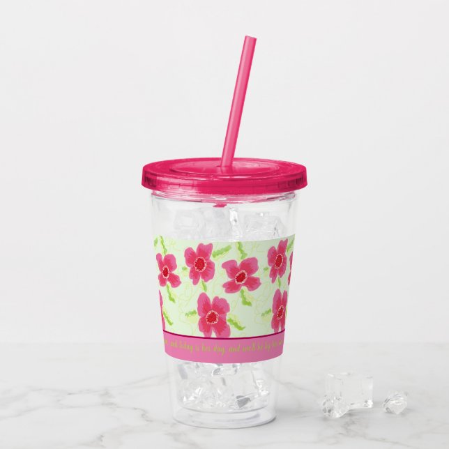 Pretty Fushia wedding guest Acrylic Tumbler (Back Ice)