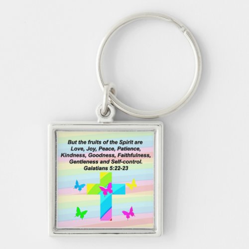 PRETTY GALATIANS 5 FRUIT OF THE SPIRIT KEYCHAIN